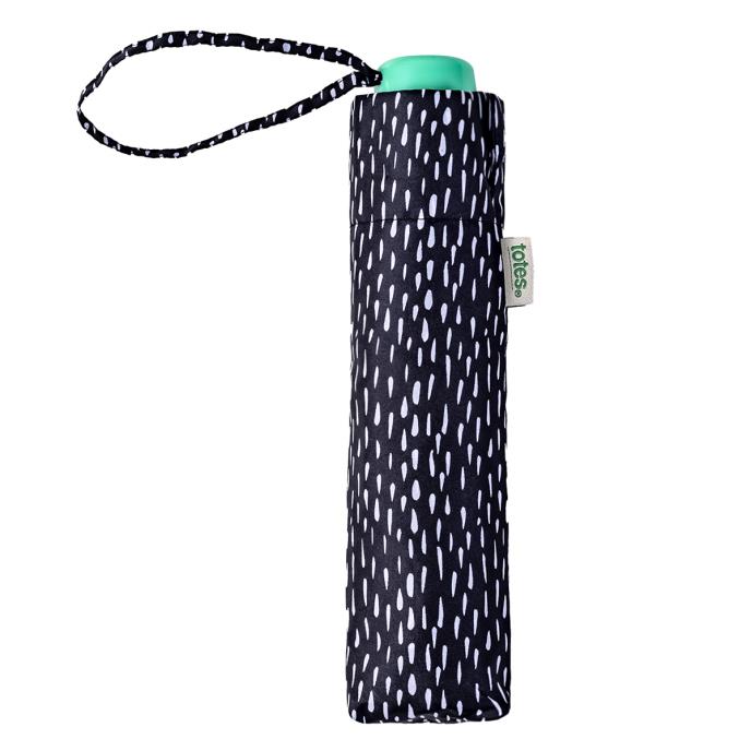 totes® Supermini B&W Drops Print Umbrella ( 3 Section ) Extra Image 2